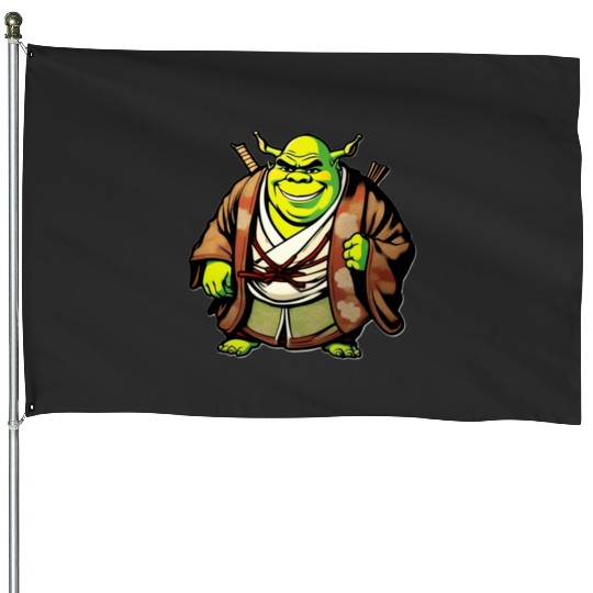 Samurai Shrek  : Shrek Same Swamp Forever , Shrek Shirt, Disney Fiona Princess , Shrek,Shrek House Flags