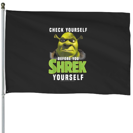 Shrek Check Yourself Before You Shrek Yourself   : Shrek Same Swamp Forever , Shrek Shirt, Disney Fiona Princess , Shrek,Shrek House Flags