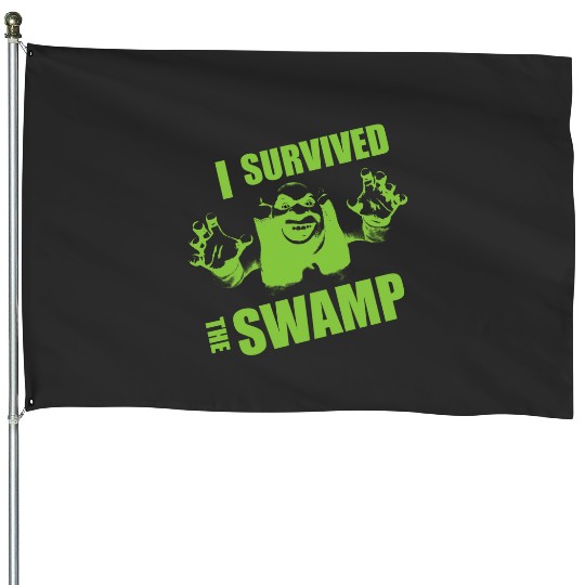 I Survived the Swamp - Black Tee  : Shrek Same Swamp Forever , Shrek Shirt, Disney Fiona Princess , Shrek,Shrek House Flags