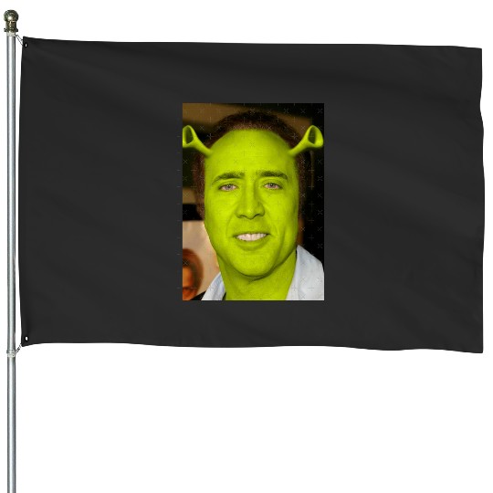 Nicolas Cage as Shrek  : Shrek Same Swamp Forever , Shrek Shirt, Disney Fiona Princess , Shrek,Shrek House Flags