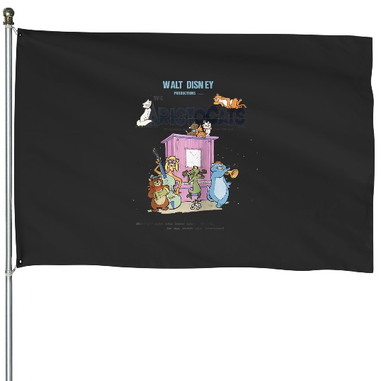 Disney The Aristocats Cats Playing Piano Raglan Baseball Tee House Flags