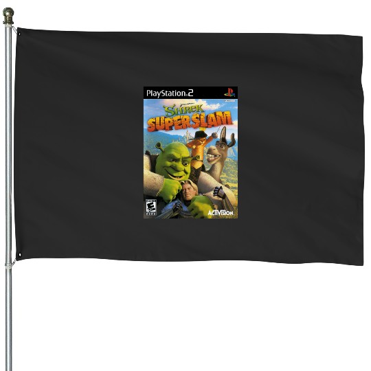Shrek Super Slam PlayStation 2  : Shrek Same Swamp Forever , Shrek Shirt, Disney Fiona Princess , Shrek,Shrek House Flags