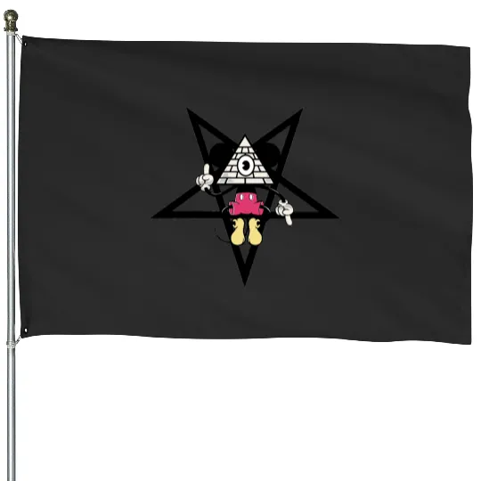 Baphomet   Disney Mickey Ears   Pentagram Occult   Witchy Feminis  Satanic Lucifer  Gay Pride House Flags