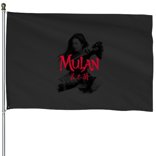 Disney Mulan Live Action Mulan Action Pose Logo Red House Flags
