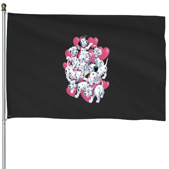 Discover Disney 101 Dalmatians Valentines Day Puppies Hearts House Flags