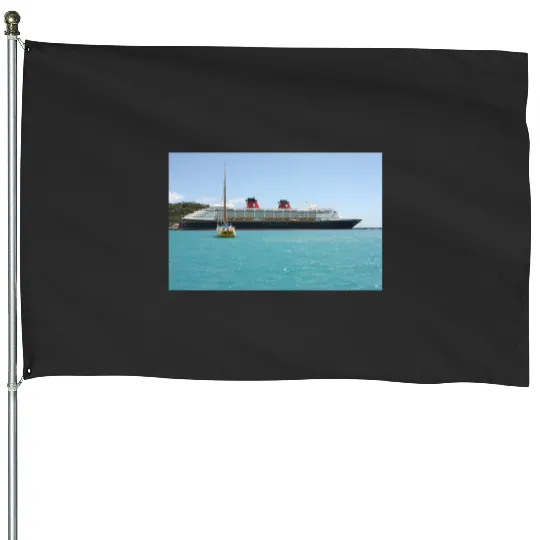 Disney cruise boat and a yacht Long House Flags