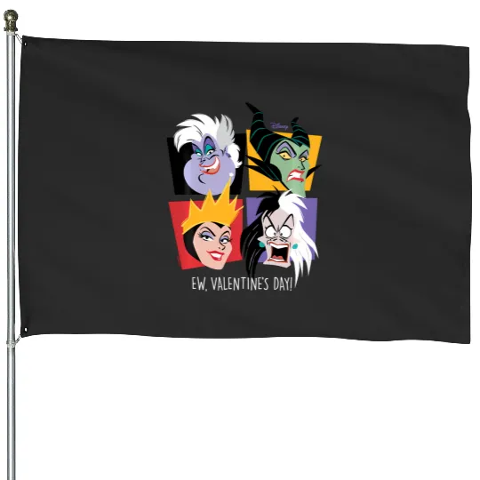 Disney Villains - Ew Valentines Day House Flags