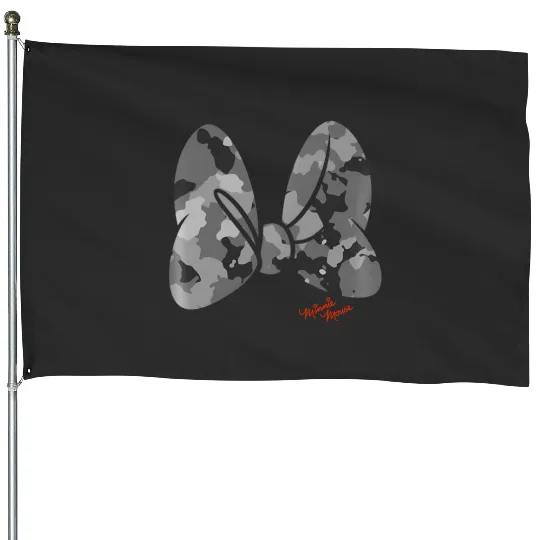 Disney Minnie Mouse Classic Camouflage Bow Autograph House Flags