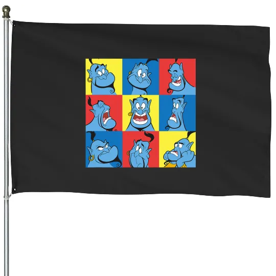Disney Aladdin Genie Many Emotions Panel Big Chest Portrait House Flags
