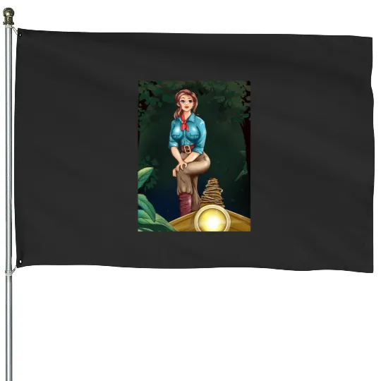 Lily Houghton Fictional Character Drawing from Disneys jungless Cruise Long House Flags