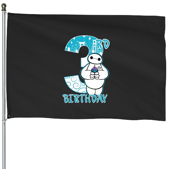 Disney Big Hero 6 Baymax 3rd Birthday Cupcake Portrait House Flags