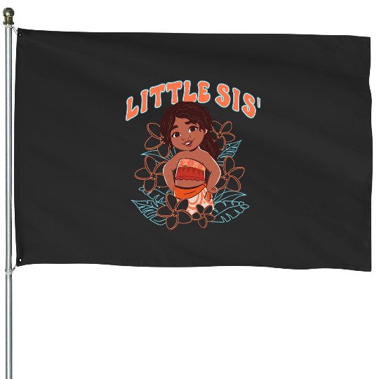 Disney Moana 2 Little Sis' Cute Simea Tropical Floral Logo House Flags