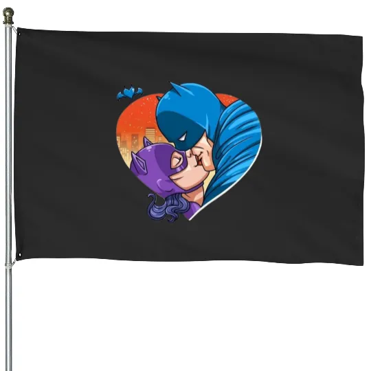 Batman Kissing The BatWomen , Superhero , Marvel Disney House Flags