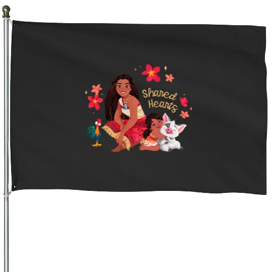 Disney Moana 2 Moana Simea Pua Heihei Shared Hearts House Flags