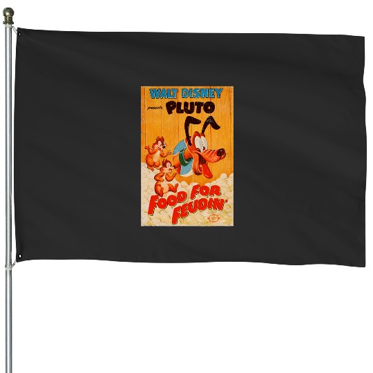 Disneys Pluto Food for Feudin Chip n Dale Vintages House Flags