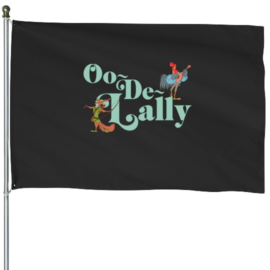 Disney Robin Hood Oo-De-Lally Iconic Quote Chest Text Logo House Flags