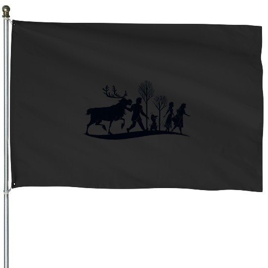 Disneys frozens 2 Characters Anna Elsa Silhouette House Flags