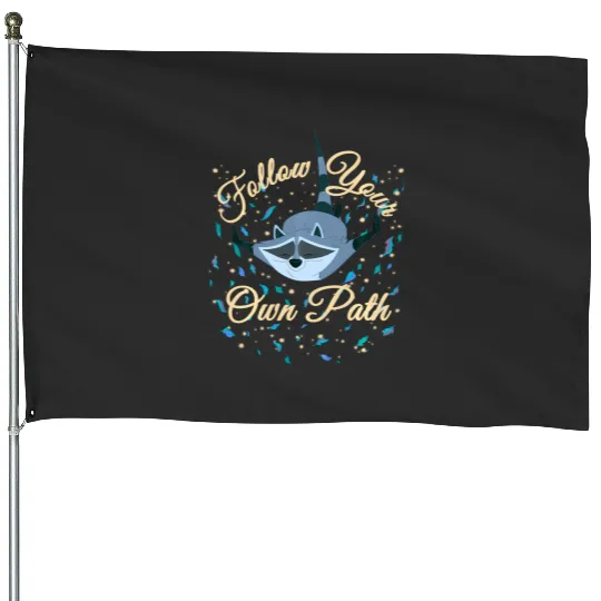 Disney Pocahontas Meeko Follow Your Own Path Text House Flags