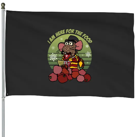 Rizzo the Rat I Am Here For The Food  House Flags, Disney The Muppet Christmas Carol House Flags