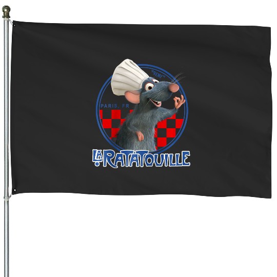 Disneys Pixars Ratatouille Remy Chef Hat Portrait Raglan Baseball Tee House Flags