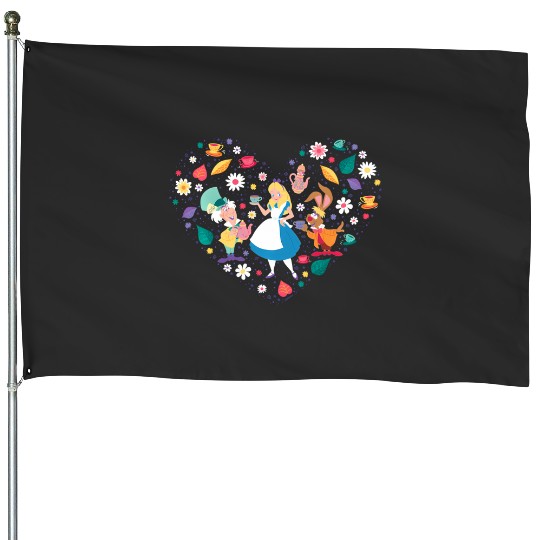 Disney Alice In Wonderland Tea Party Heart Valentines Day House Flags