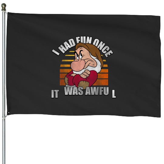 Disneys snow white grumpy i had fun once it was awful long sleeve House Flags