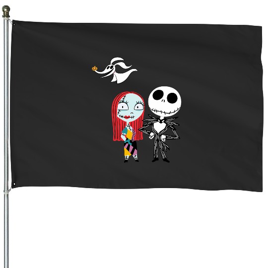 Disneys Nightmare Before Christmas Jack and Sally House Flags