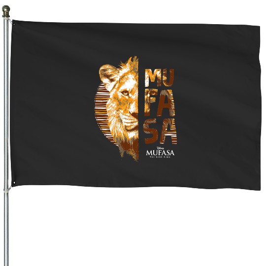 Disney Mufasa The Lion King Movie Face and Name Sun Art House Flags