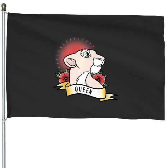 Disneys lion king nala queen tattoo red premium House Flags
