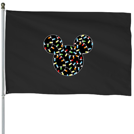 Disney Mickey Holiday Lights House Flags