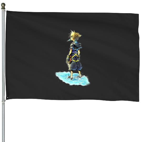 Disney Kingdom Hearts Sora Sea Salt Ice Cream Sketch House Flags