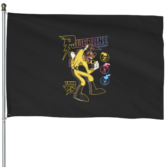 Disney A Goofy Movie Powerline Tour '95 Retro Neon Poster House Flags