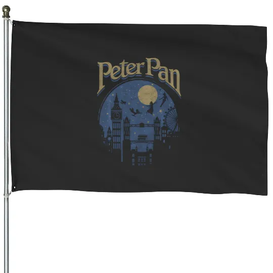 Disney Peter Pan Group Shot London Night Silhouette House Flags