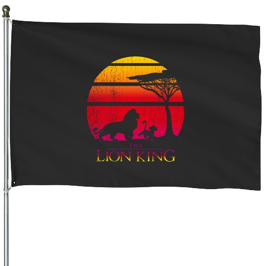 Disneys The Lion King Simba Mufasa Silhouettes Distressed House Flags