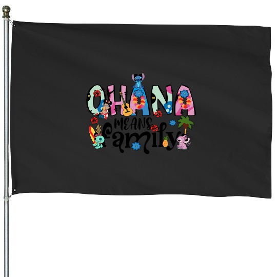 Ohana Means Family House Flags, Ohana House Flags, Disney House Flags