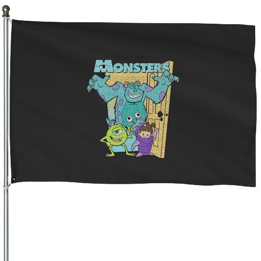 Womens Disney Pixarss Monsters Inc. Mike Sully Boo Group VNeck House Flags