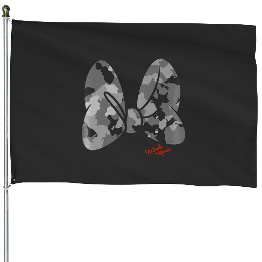 Disney Minnie Mouse Classic Camouflage Bow Autograph House Flags