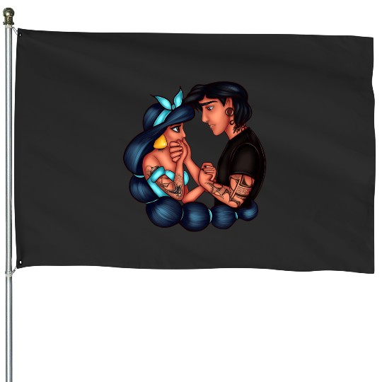 In love prince and princess in Arabian Nights  : Disney princess tattoo Shirt,  Princess tattoo vintage t shirt, Disney princess tattoo Gift Fan S-5XL House Flags