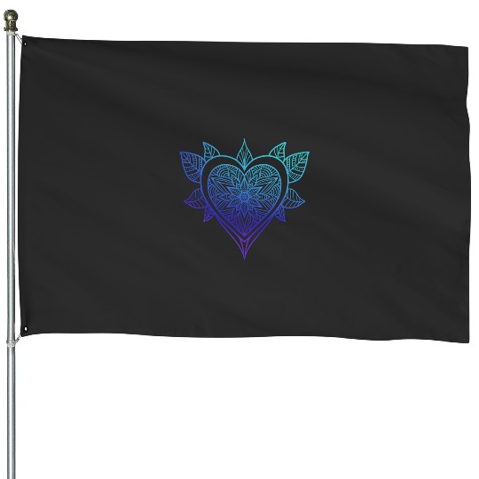 Blue Heart Mandala  : Disney princess tattoo Shirt,  Princess tattoo vintage t shirt, Disney princess tattoo Gift Fan S-5XL House Flags