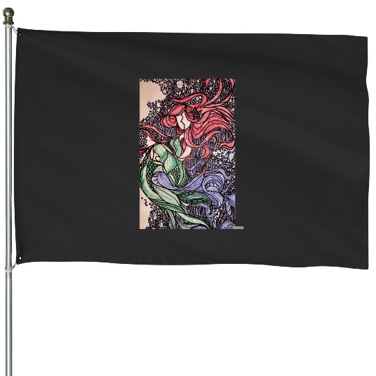 Little Mermaid  : Disney princess tattoo Shirt,  Princess tattoo vintage t shirt, Disney princess tattoo Gift Fan S-5XL House Flags