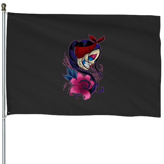 Sugar Skull Flowers Day  The Dead  : Disney princess tattoo Shirt,  Princess tattoo vintage t shirt, Disney princess tattoo Gift Fan S-5XL House Flags