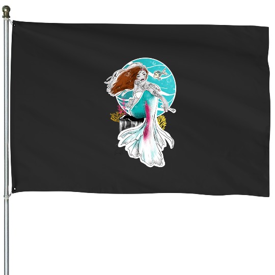 Caribbean mermaid. Little Mermaid  : Disney princess tattoo Shirt,  Princess tattoo vintage t shirt, Disney princess tattoo Gift Fan S-5XL House Flags