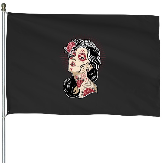 Day  the Dead girl  : Disney princess tattoo Shirt,  Princess tattoo vintage t shirt, Disney princess tattoo Gift Fan S-5XL House Flags