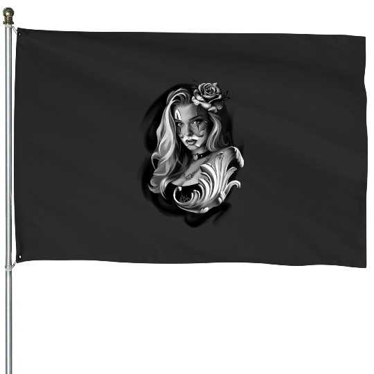 Chicano Girl  1: Disney princess tattoo Shirt,  Princess tattoo vintage t shirt, Disney princess tattoo Gift Fan S-5XL House Flags