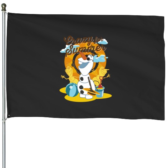 disney frozenss crazyss For Summer Olaf Tropical Snowman House Flags