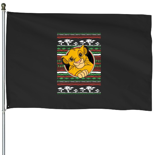 Disney The Lion King Simba Ugly Christmas Sweater Holiday House Flags