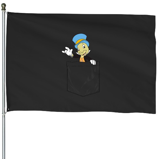 Disney Pinocchio Jiminy Cricket Faux Pocket House Flags