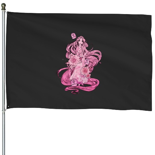 Disney Tangled Pink Tonal Rapunzel Portrait House Flags
