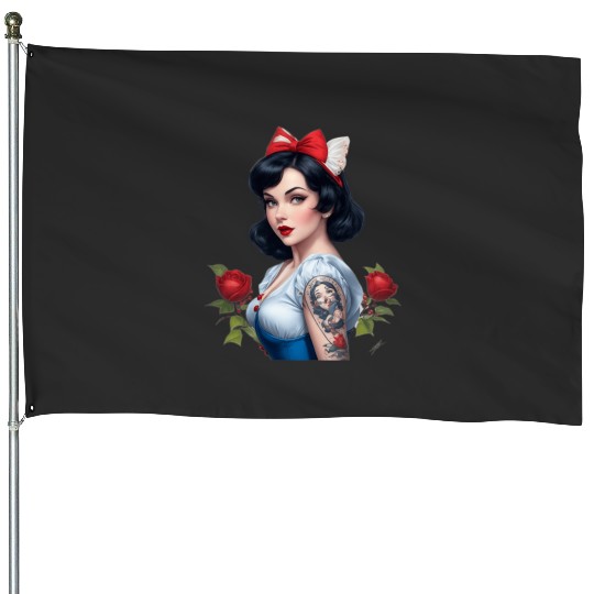 Snow white t-shirt  : Disney princess tattoo Shirt,  Princess tattoo vintage t shirt, Disney princess tattoo Gift Fan S-5XL House Flags