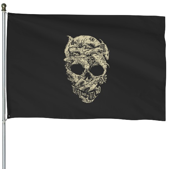 Disney Pirates Shark Skull House Flags